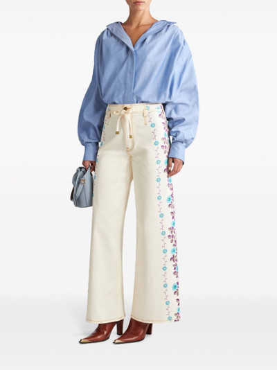 Etro floral-print wide-leg jeans outlook