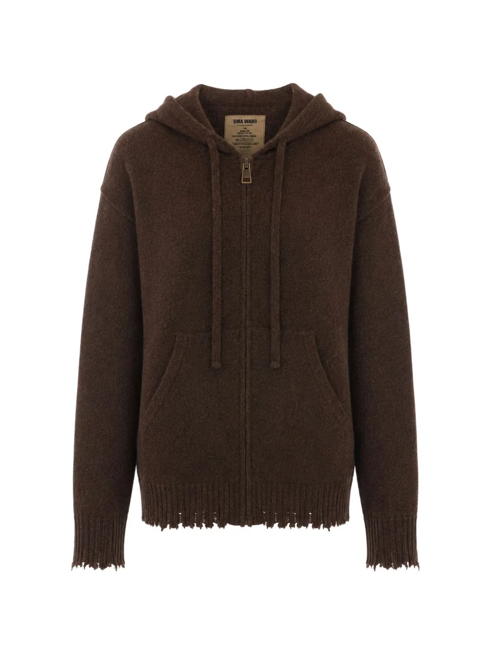 distressed zip-up hoodie - 1