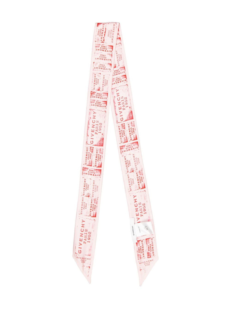 Givenchy logo-stamp silk scarf outlook
