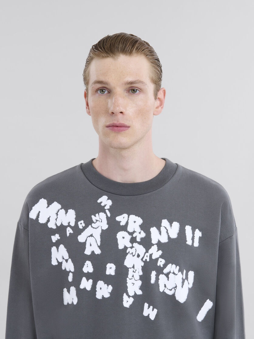 GREY JERSEY SWEATSHIRT WITH MARNI CAOS LOGO - 4