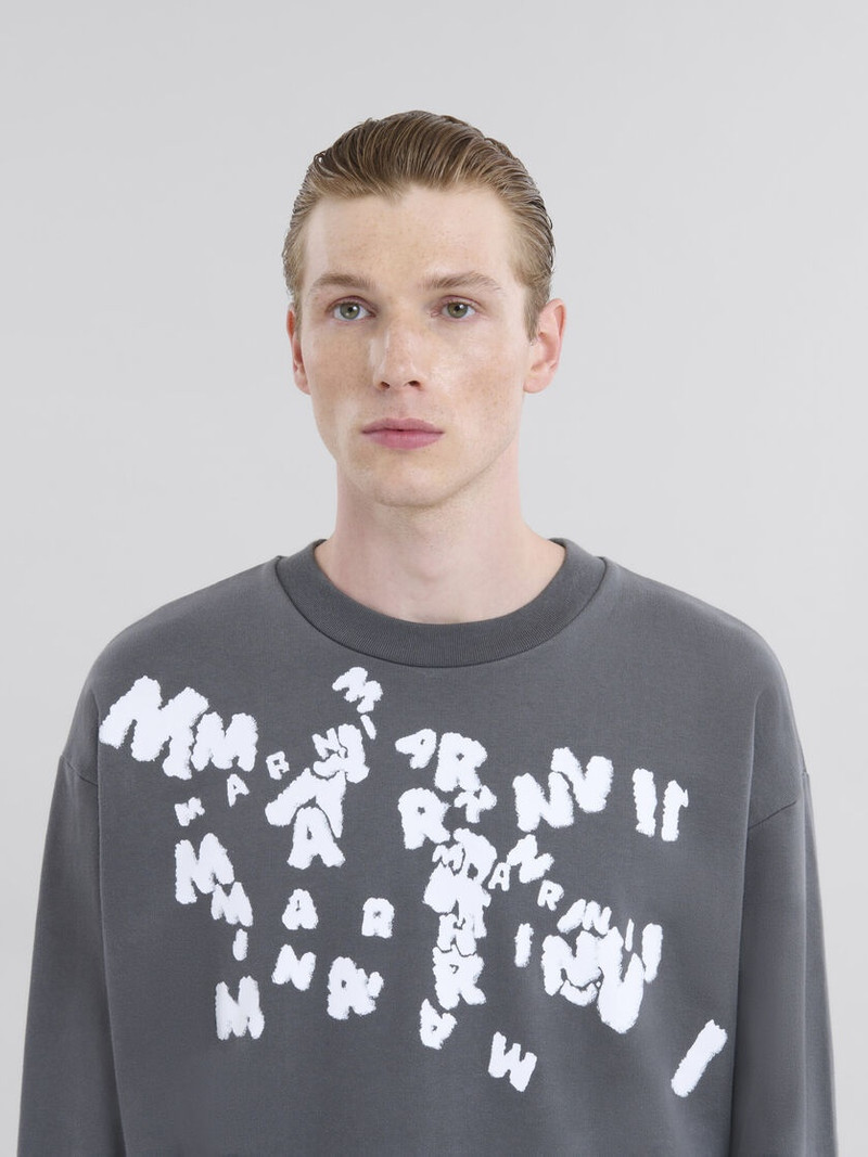 GREY JERSEY SWEATSHIRT WITH MARNI CAOS LOGO 4