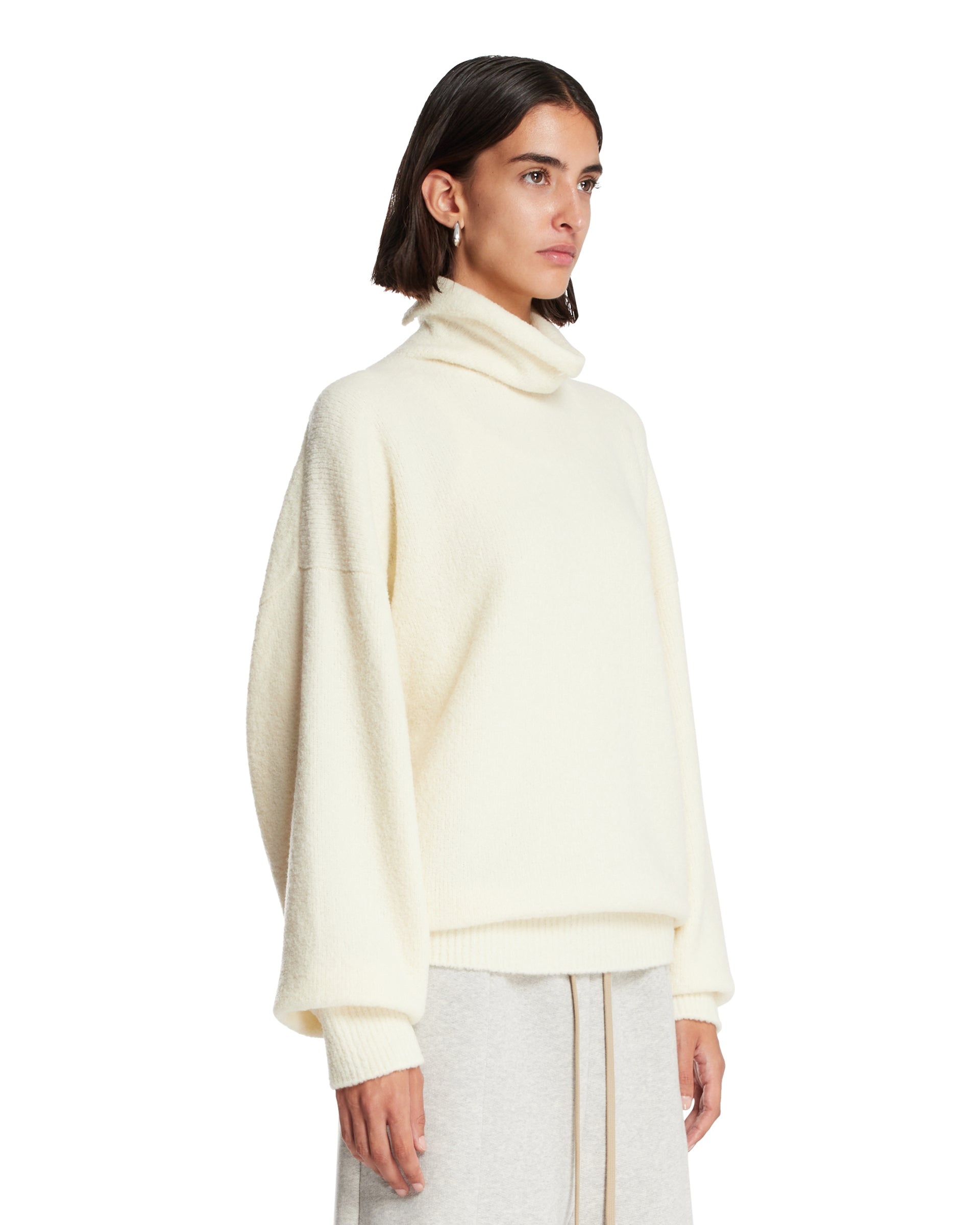 White Turtleneck Pullover - 4