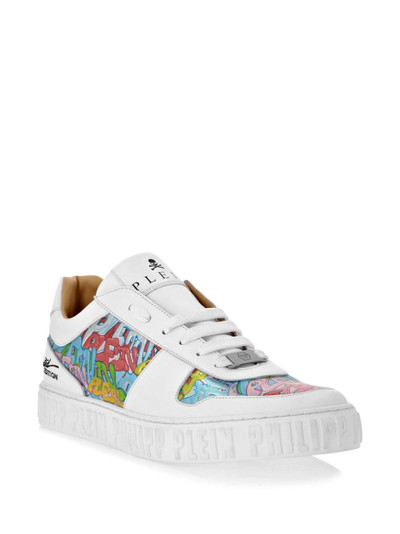 PHILIPP PLEIN graffiti-print lace-up sneakers outlook