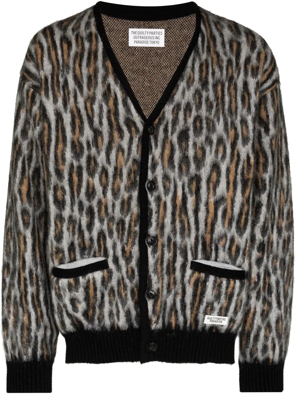 leopard pattern cardigan - 1