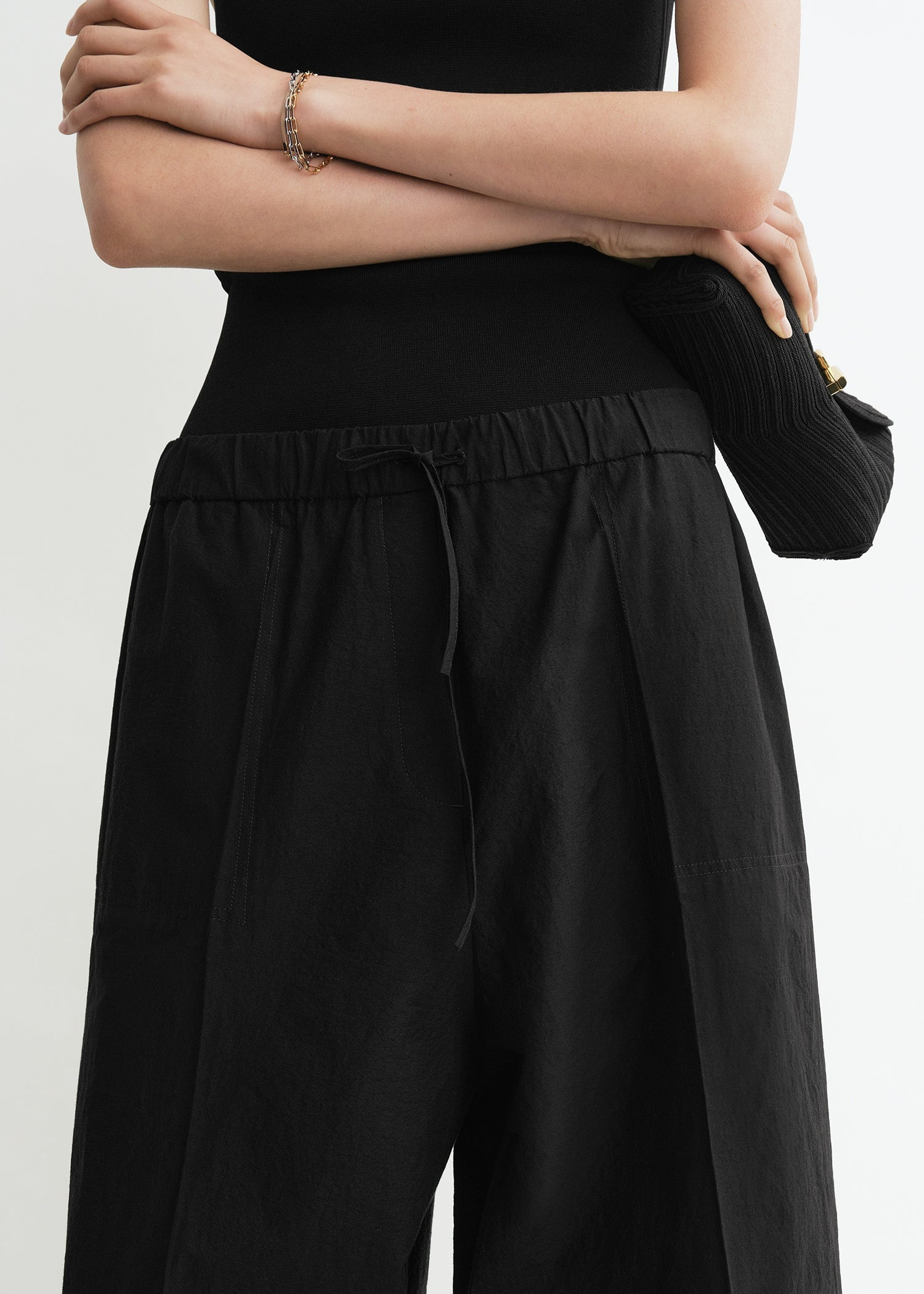 Wide summer trousers black - 5