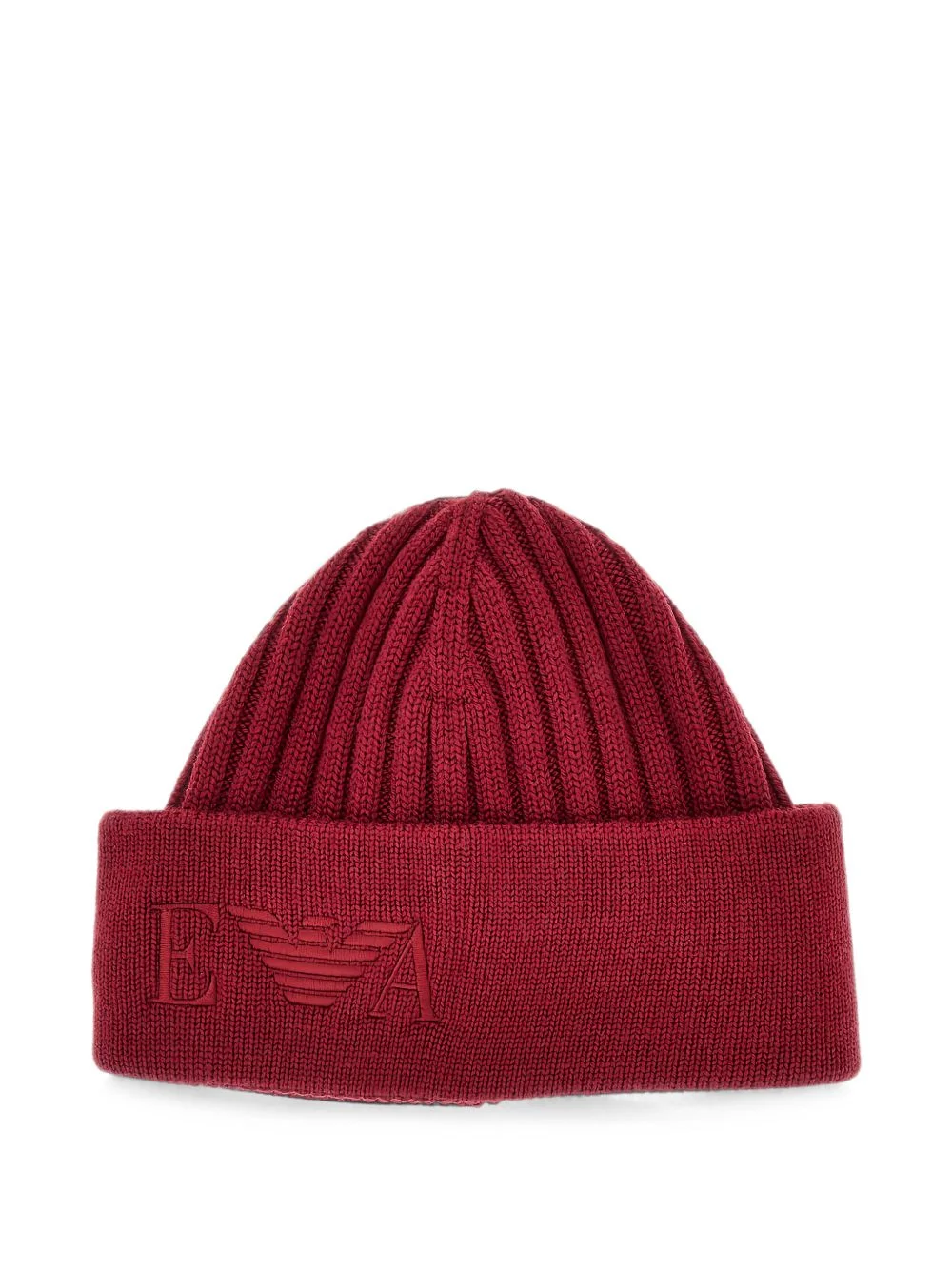logo-embroidered ribbed beanie hat - 1
