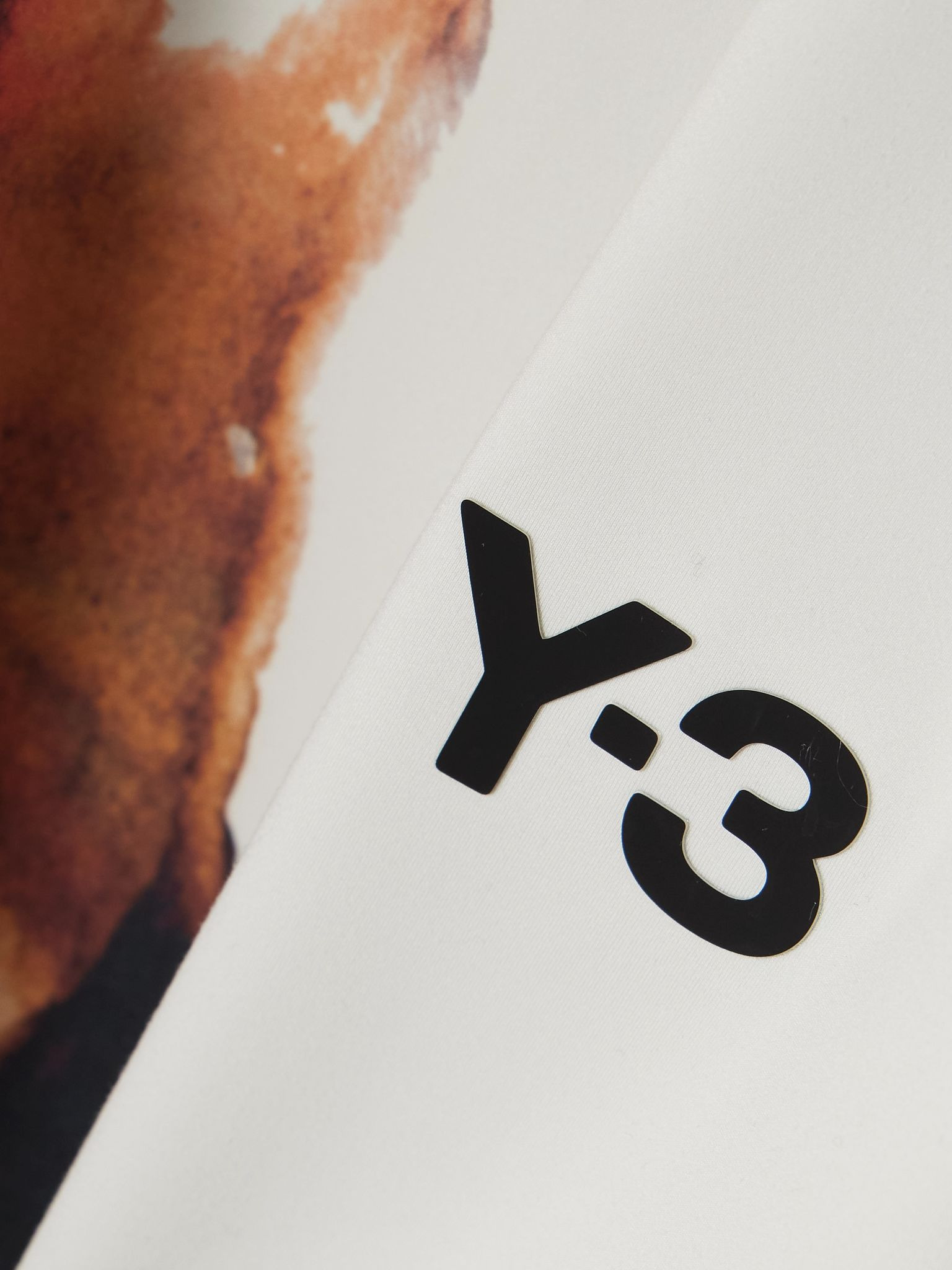 + Y-3 cropped cutout appliquéd printed recycled stretch-jersey tennis top White - 4
