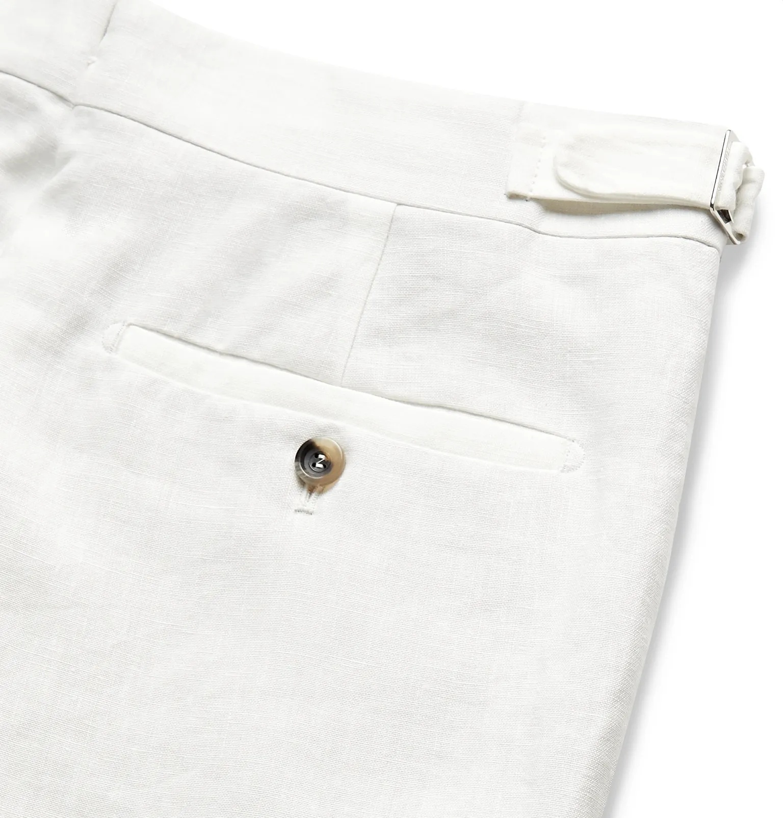 Slim-Fit Pleated Linen Shorts - 12