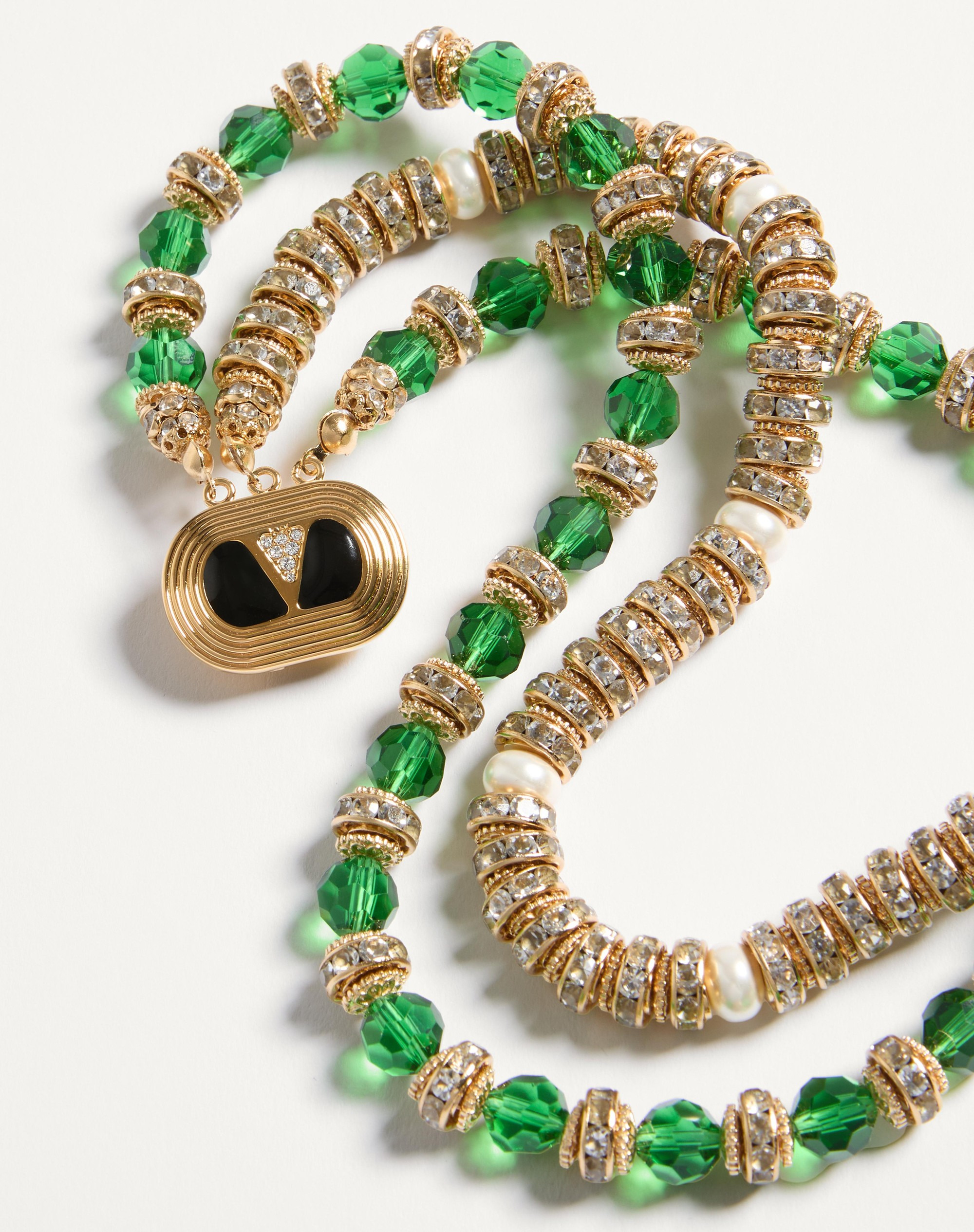 COEUR ROYAL NECKLACE IN METAL, ENAMEL, BRIOLE GLASS, PEARLS AND CRYSTALS - 4