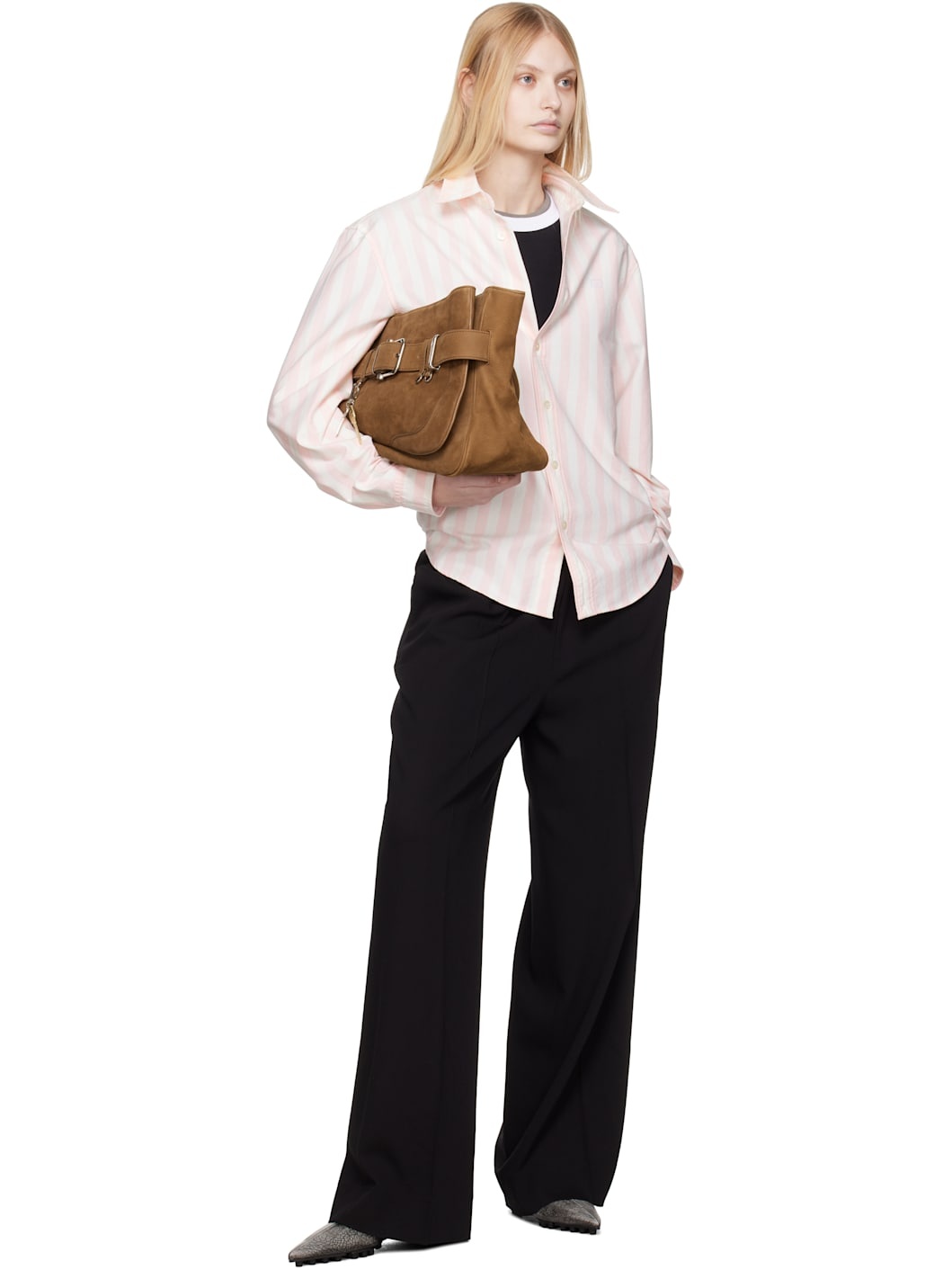 Off-White & Pink Oxford Cloth Shirt - 4