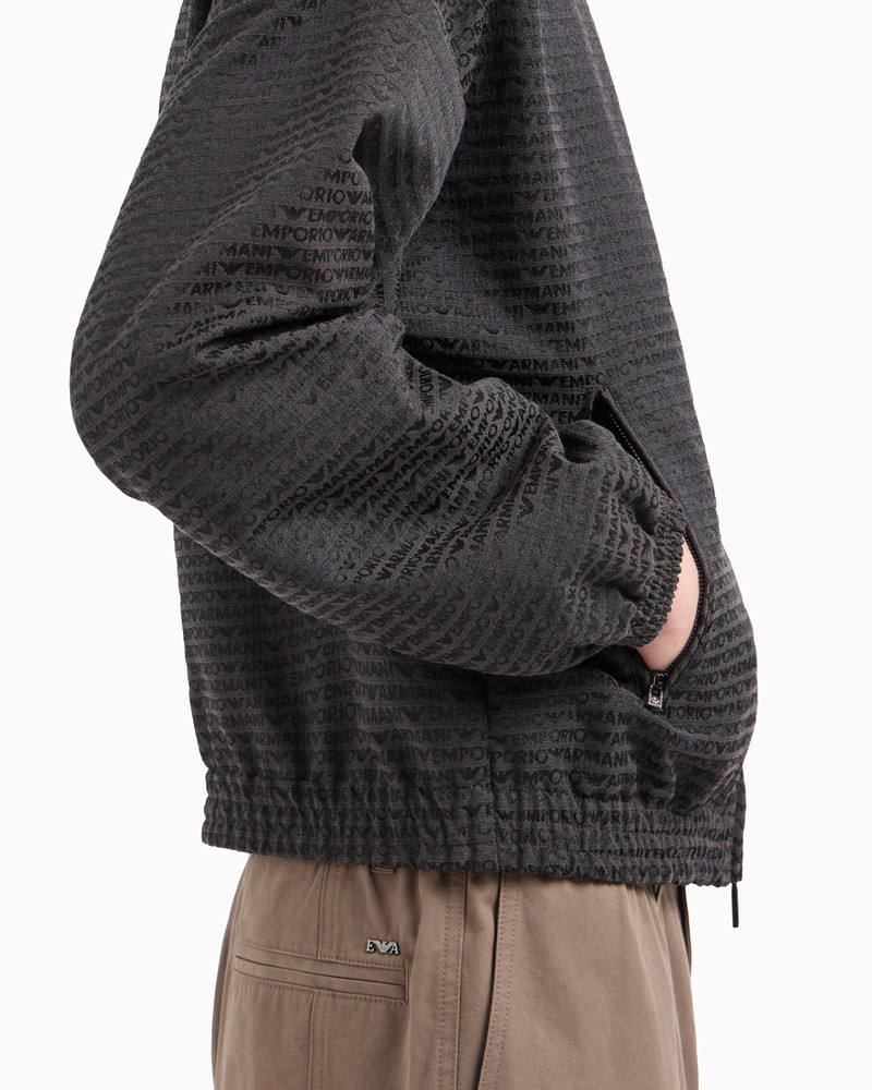 FULL ZIP BLOUSON IN ALL-OVER JACQUARD LETTERING FABRIC 5