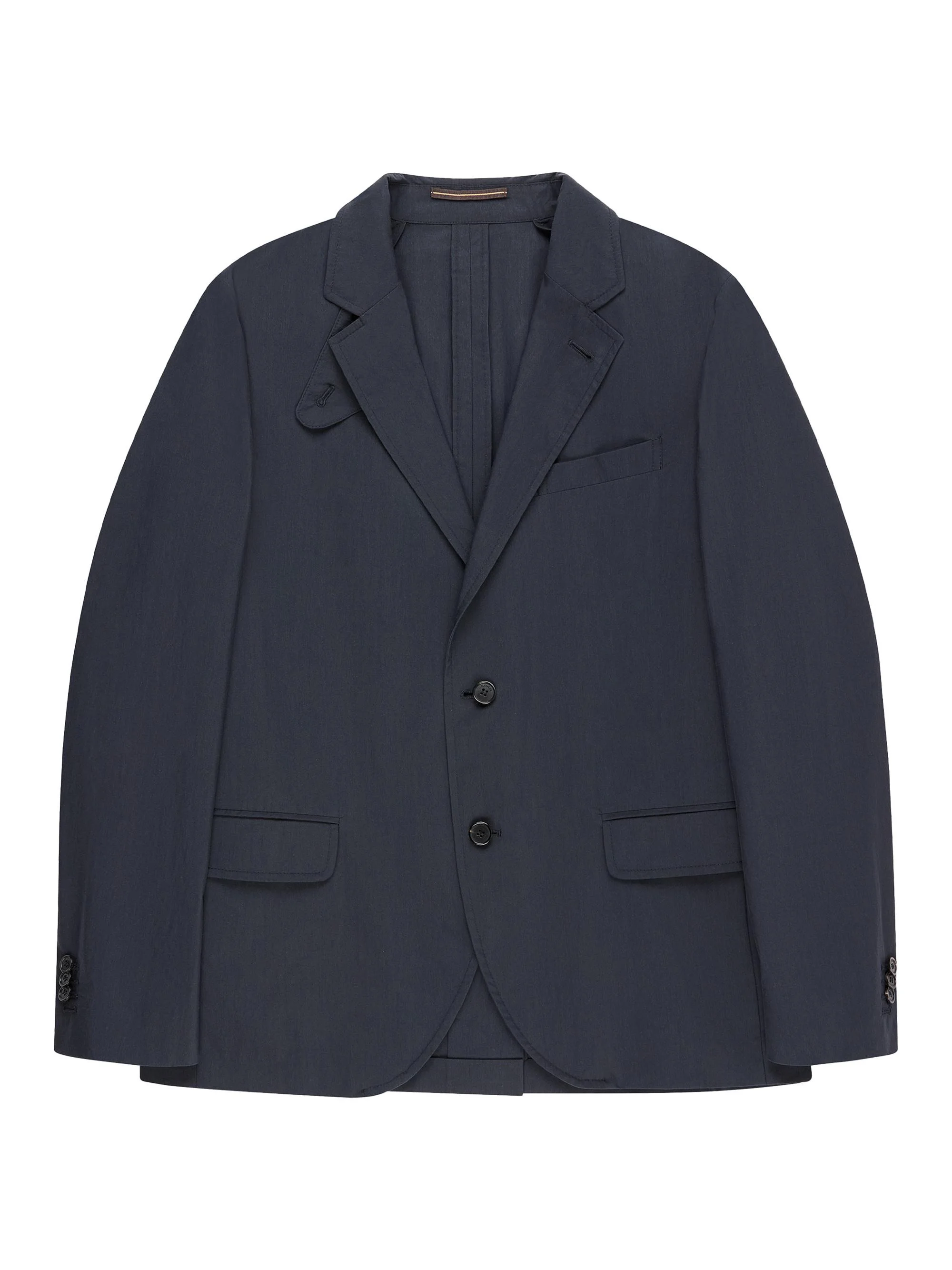 Men's Canvas Single-Breasted Blazer - Dark Blue - 1