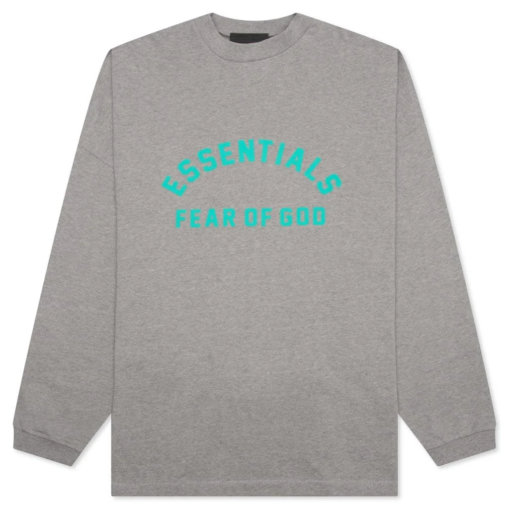 HEAVY JERSEY L/S TEE - DARK HEATHER OATMEAL - 1