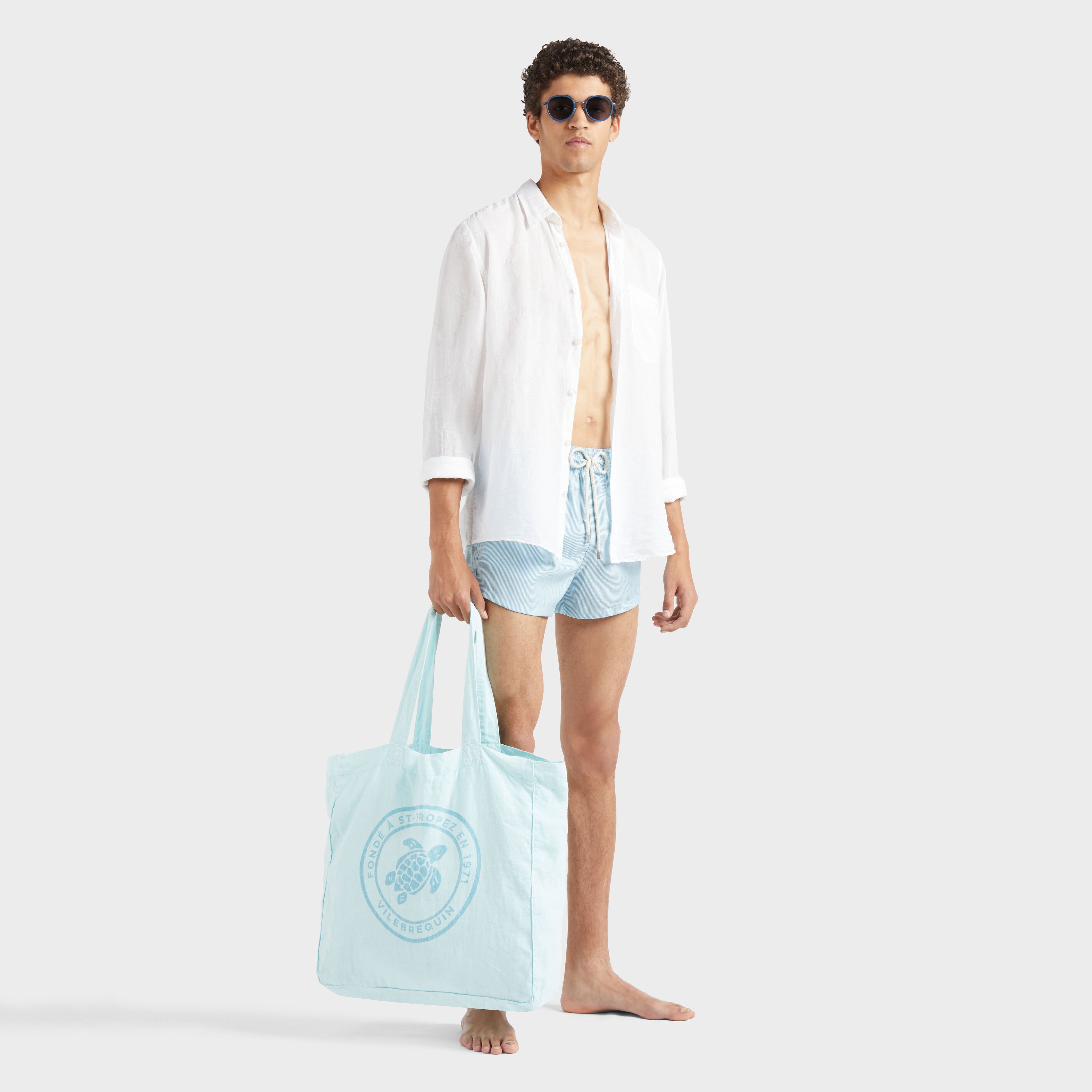 Men Wool Swim shorts Micro Rayures Tailoring - 5
