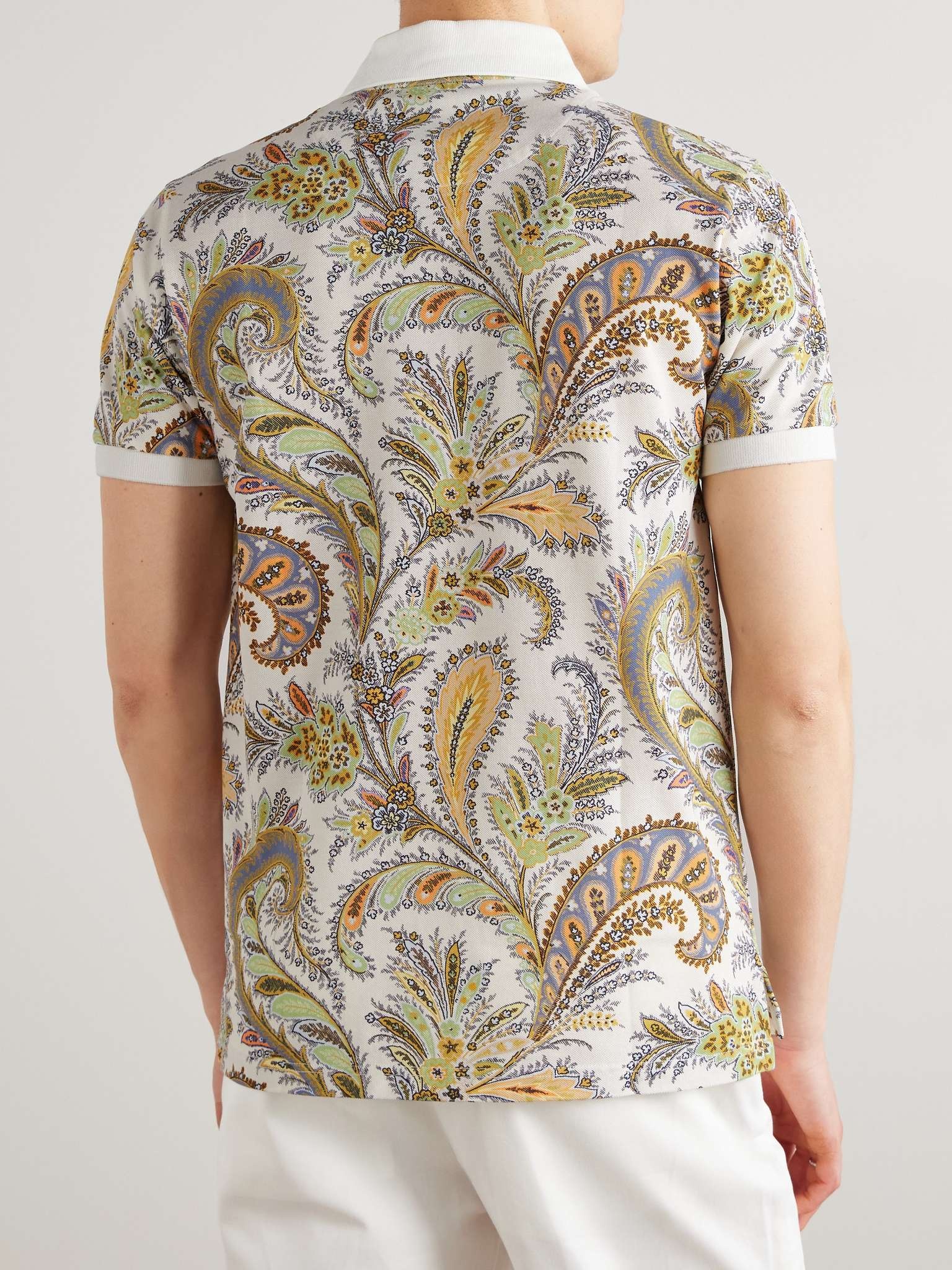 Roma Slim-Fit Paisley-Print Cotton-Piqué Polo Shirt - 3