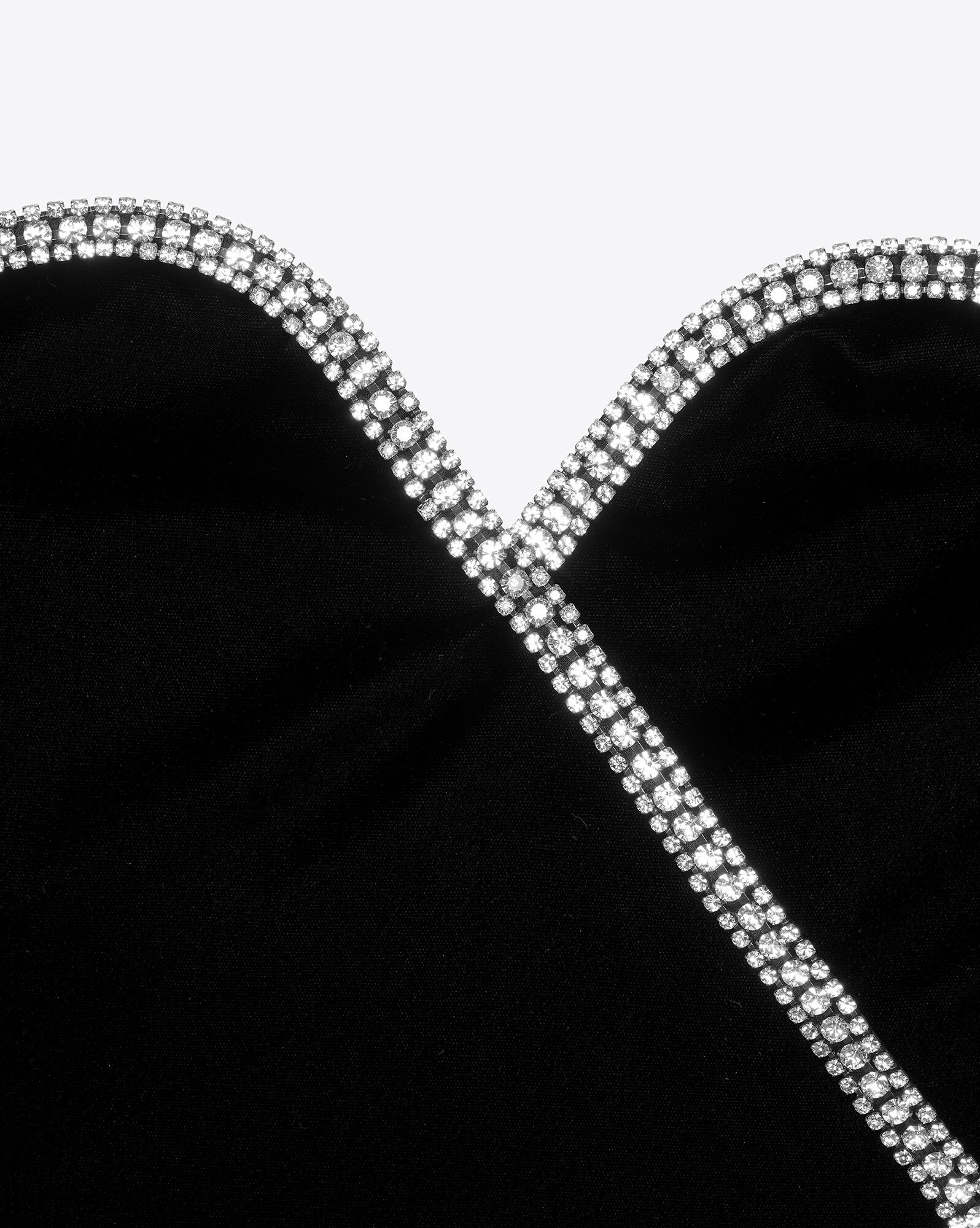 strapless dress in velvet with rhinestones - 3