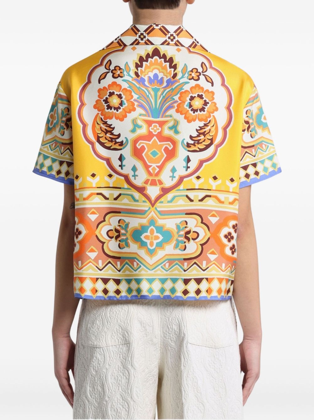 floral-print silk shirt - 4