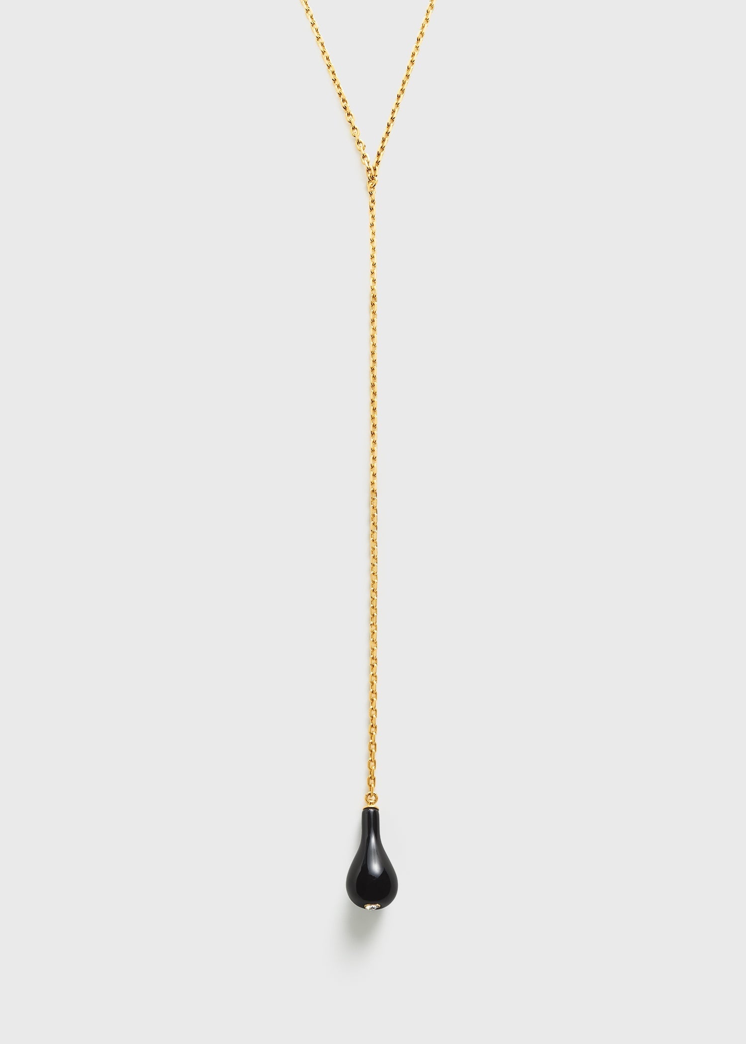 Onyx drop necklace black/gold - 4