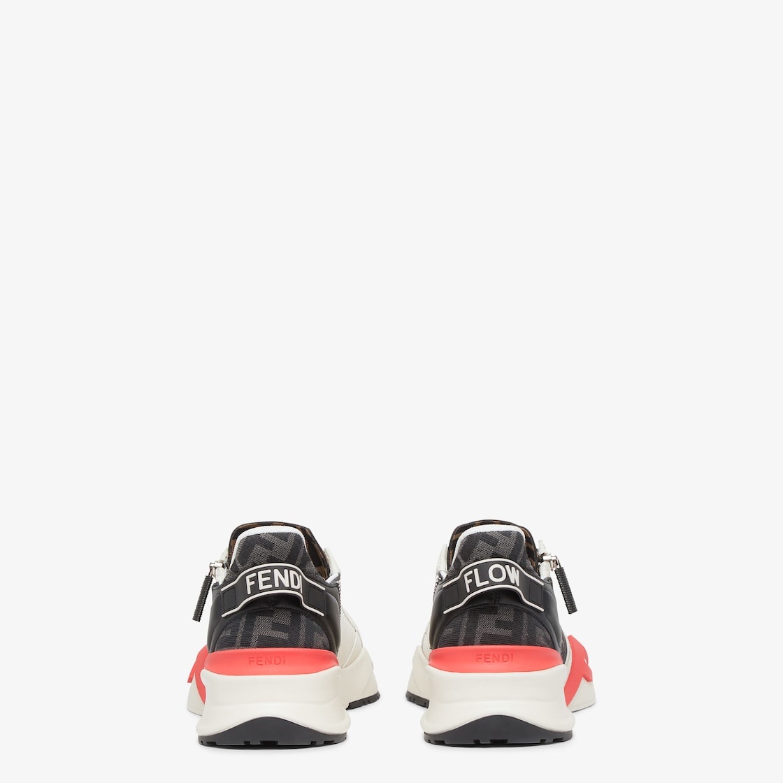 Slip-on sneakers with elastic laces, side zipper and corrugated sole with engraved F. Fendi Flow let - 3