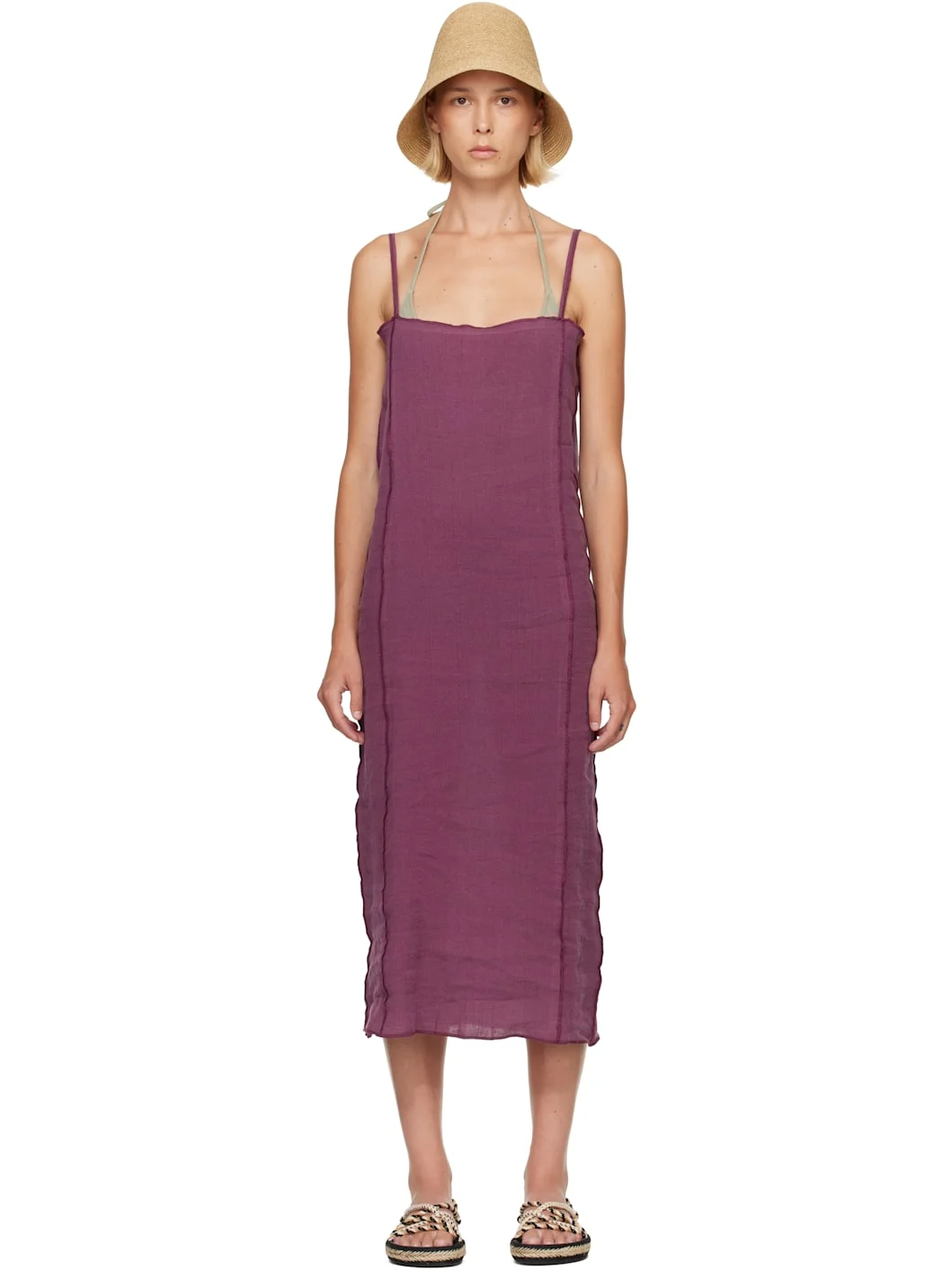 Purple Shok Slip Midi Dress - 1