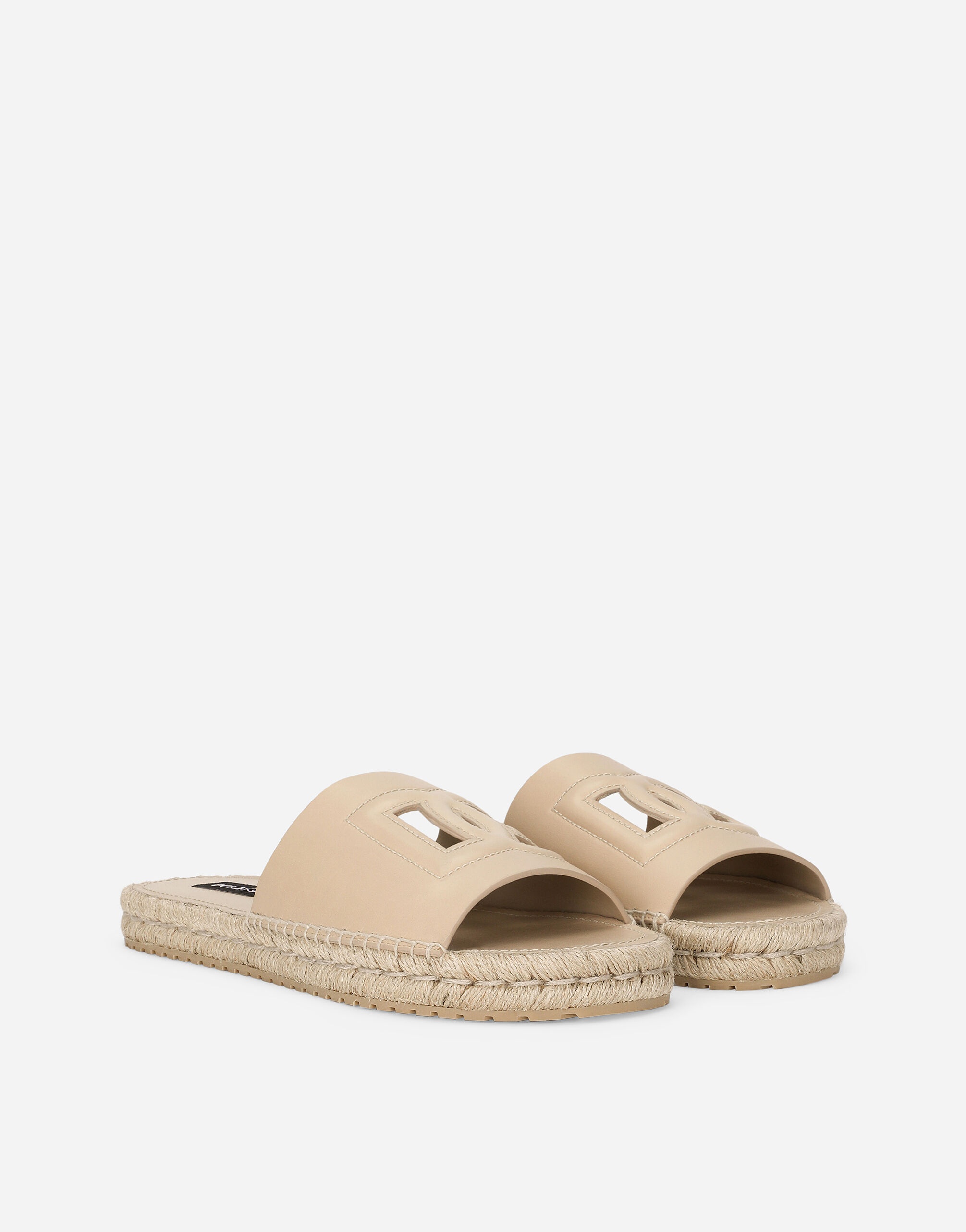 Calfskin espadrille sliders - 2