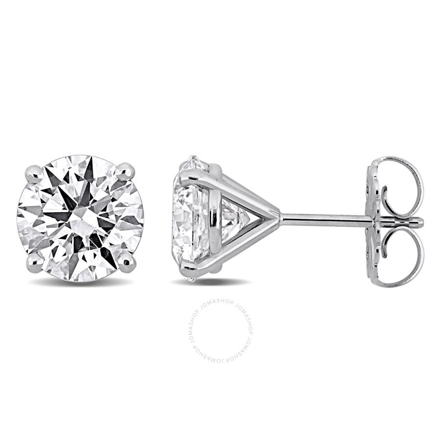 Created Forever - Created Forever 4ct TW Lab-Grown Diamond Solitaire Martini-Style Stud Earrings in Platinum - 1