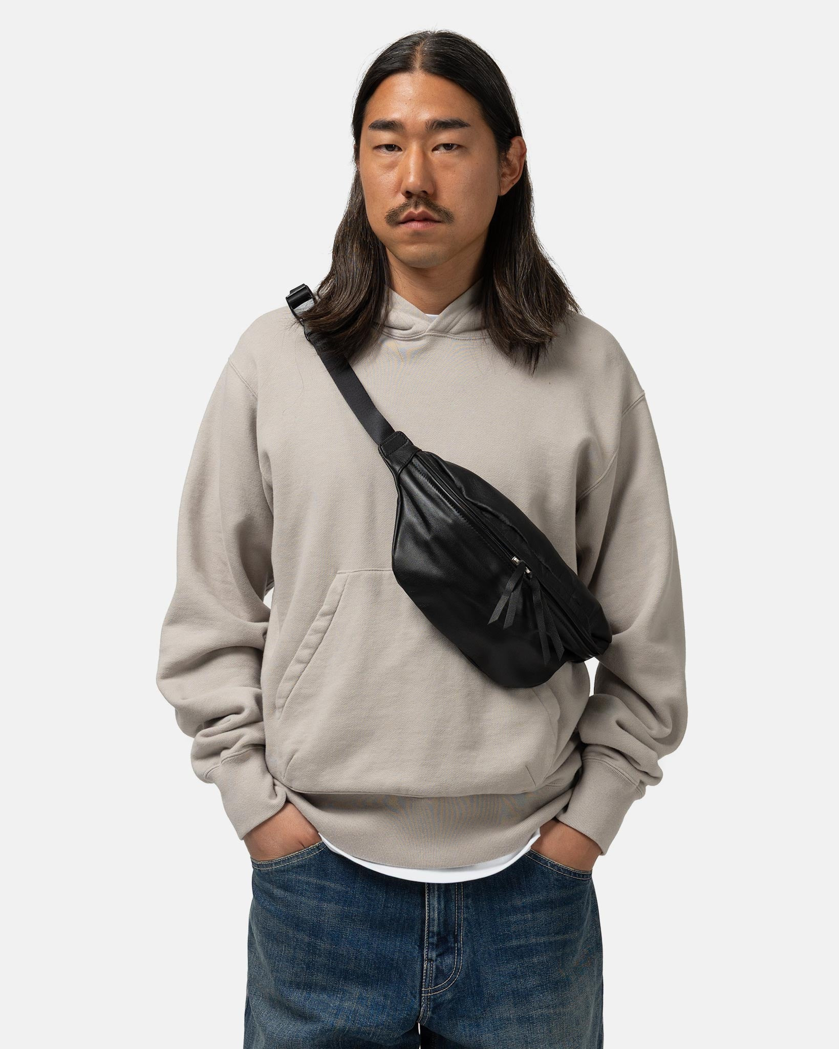 Cow Waist Pouch Bag Black - 2
