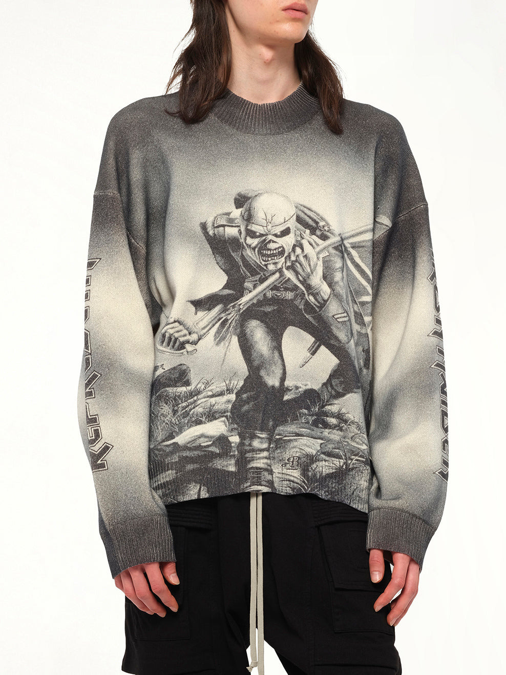 Iron Maiden Trooper Knit Sweater in Sunfade Grey - 6