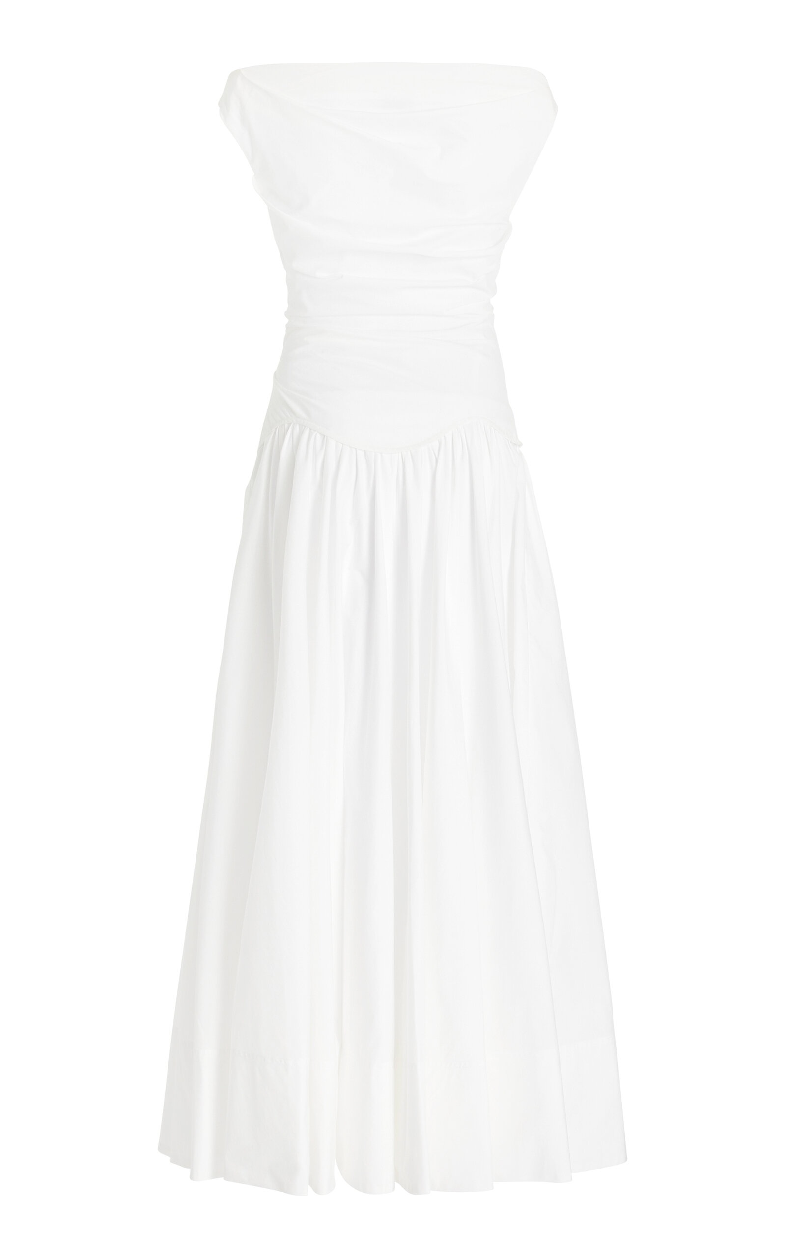 Cersei Cotton Poplin Midi Dress white - 2