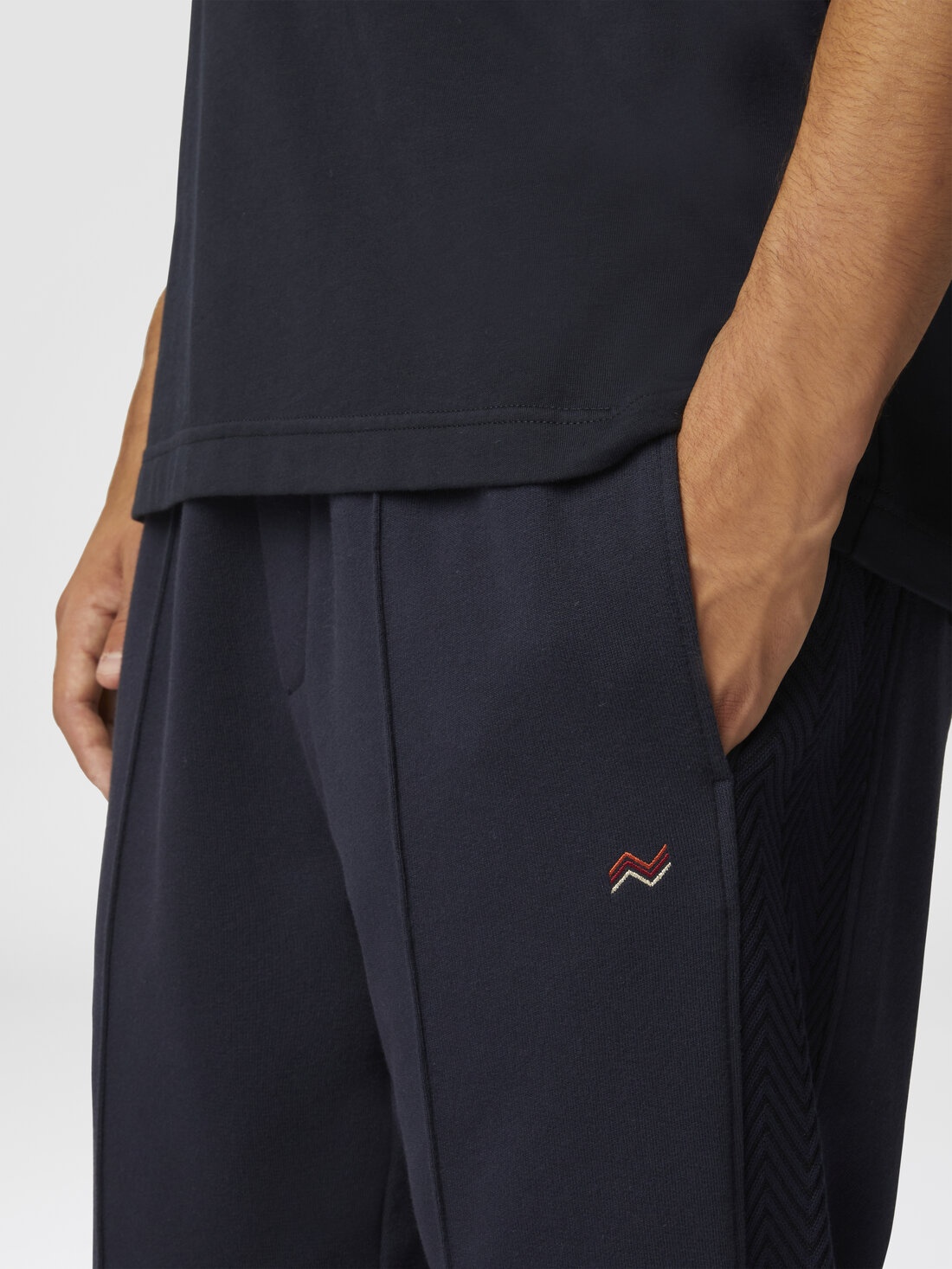 Cotton joggers with zig zag embroidery - 5