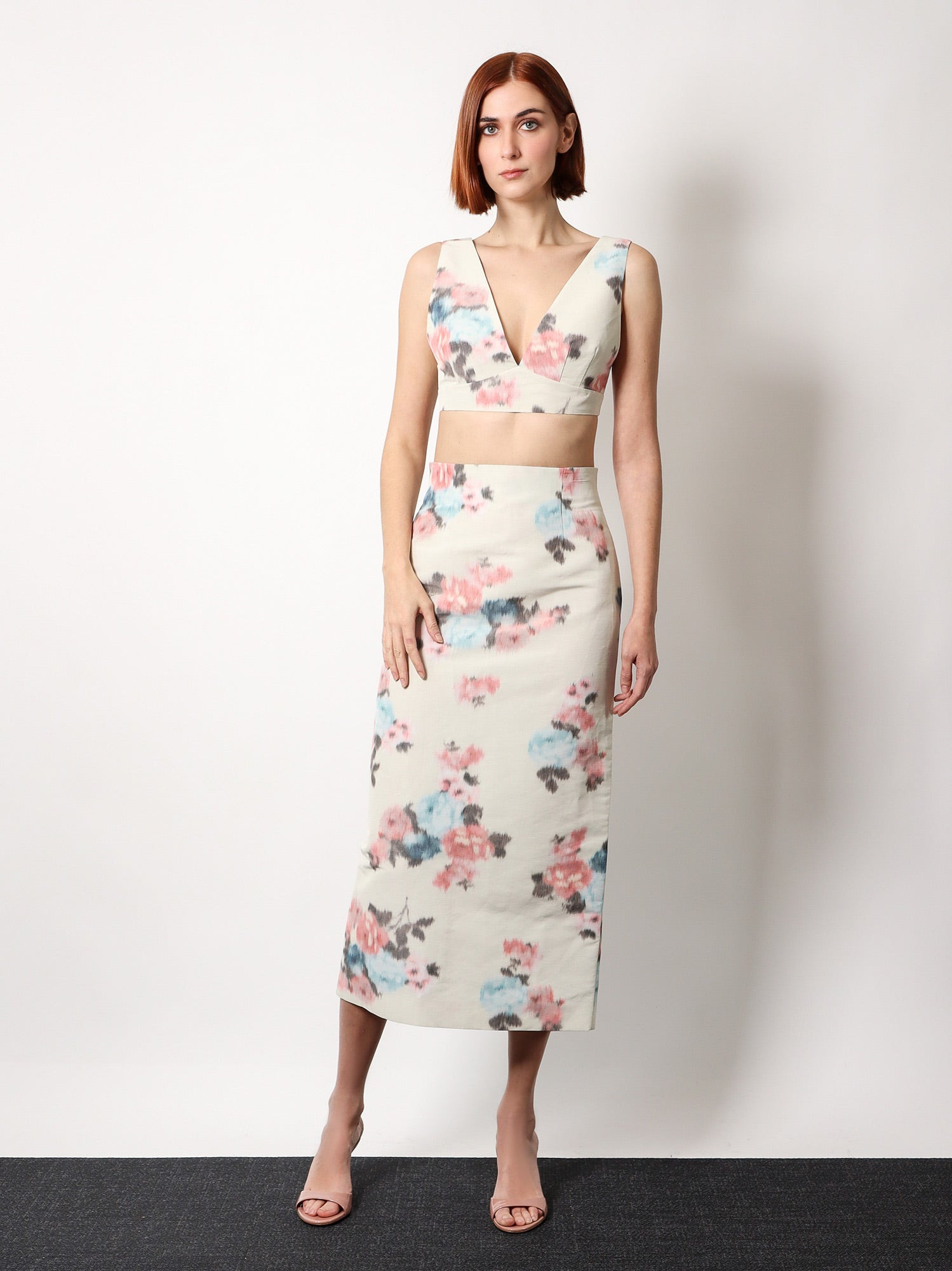 PHILOSOPHY DI LORENZO SERAFINI - Philosophy Di Lorenzo Serafini Linen Blend Top With Floral Print - 2