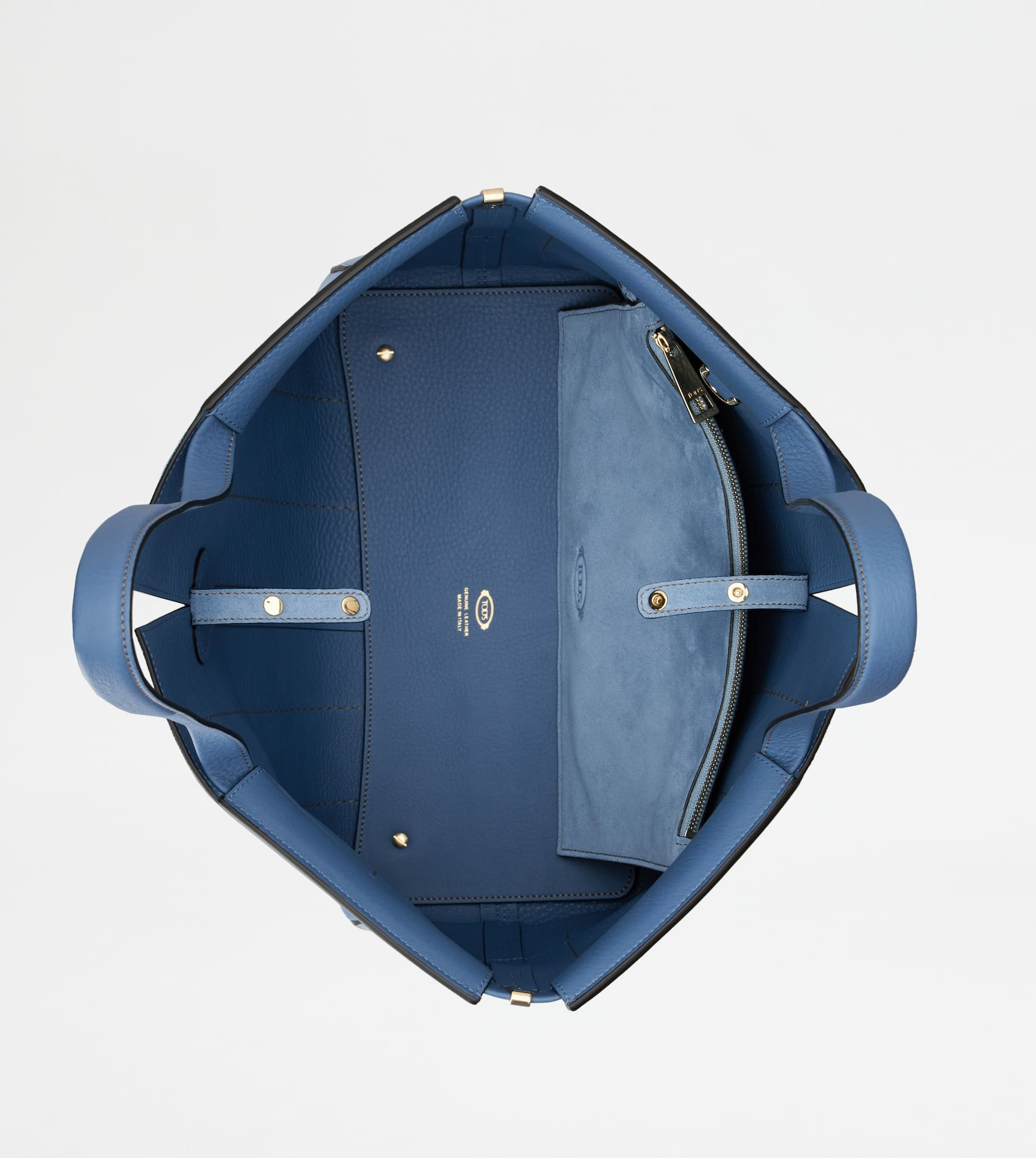 TOD'S DI BAG FOLIO IN SUEDE MEDIUM-SMALL - BLUE - 5