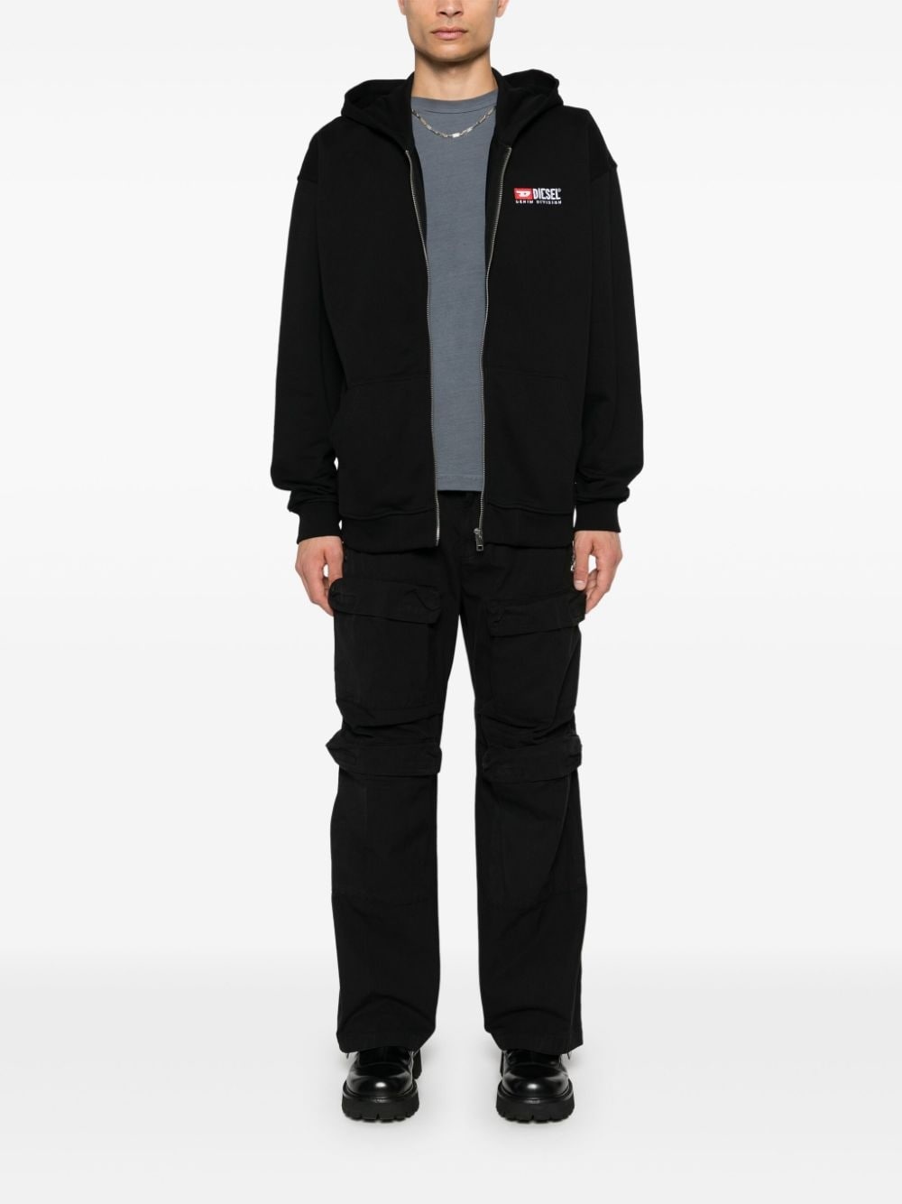 logo-embroidered hoodie - 2