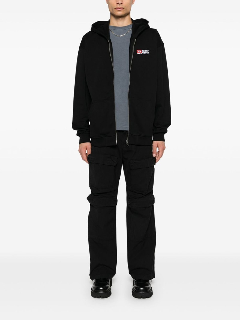 Diesel logo-embroidered hoodie outlook