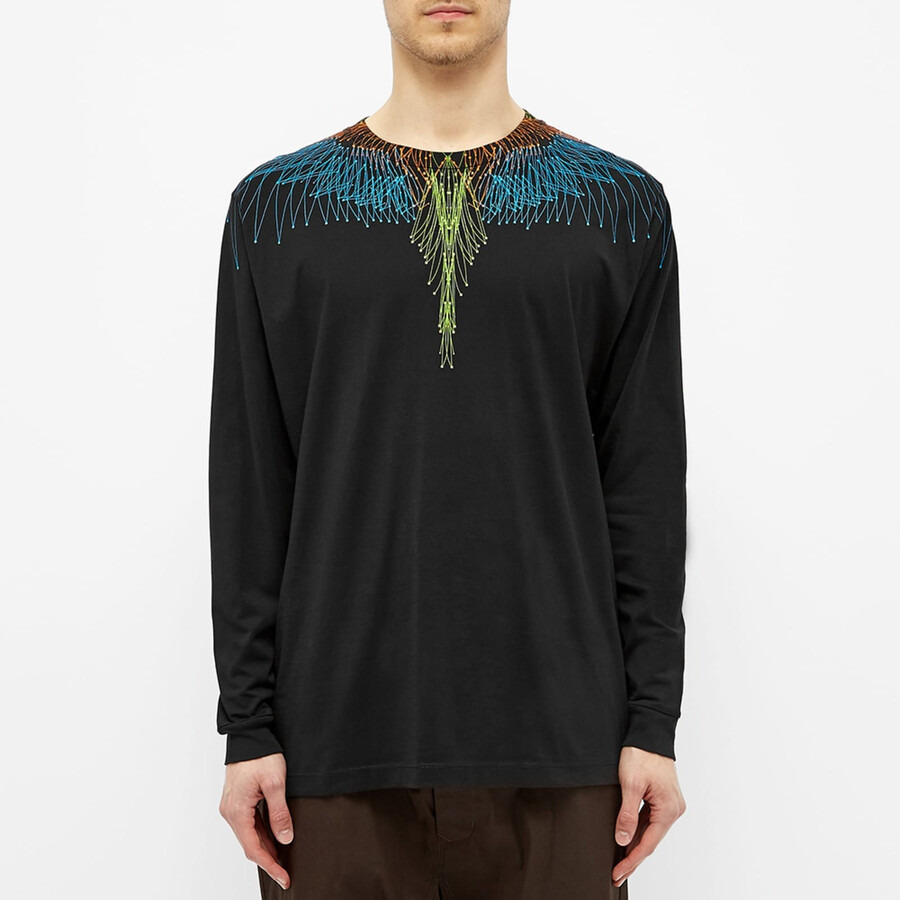 Marcelo Burlon Long Sleeve Bezier Wings Basic T-Shirt - 2