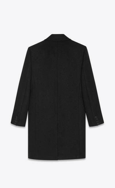 SAINT LAURENT single-breasted overcoat in wool felt outlook