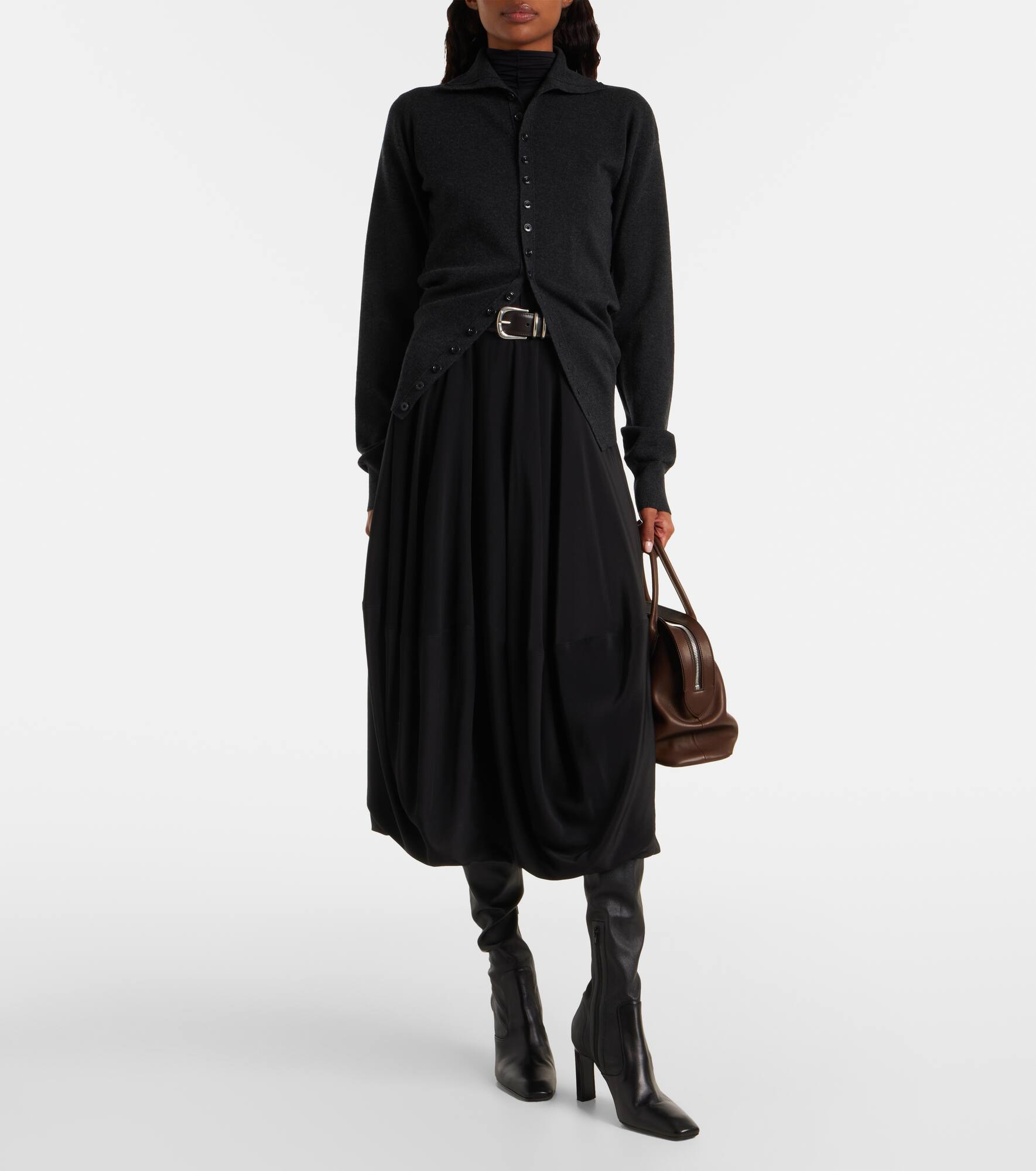 Turtleneck wool cardigan - 2