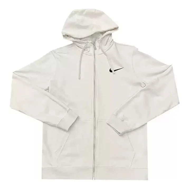 Nike Logo Full Zip Hoodie 'White' FJ1320-030 - 1