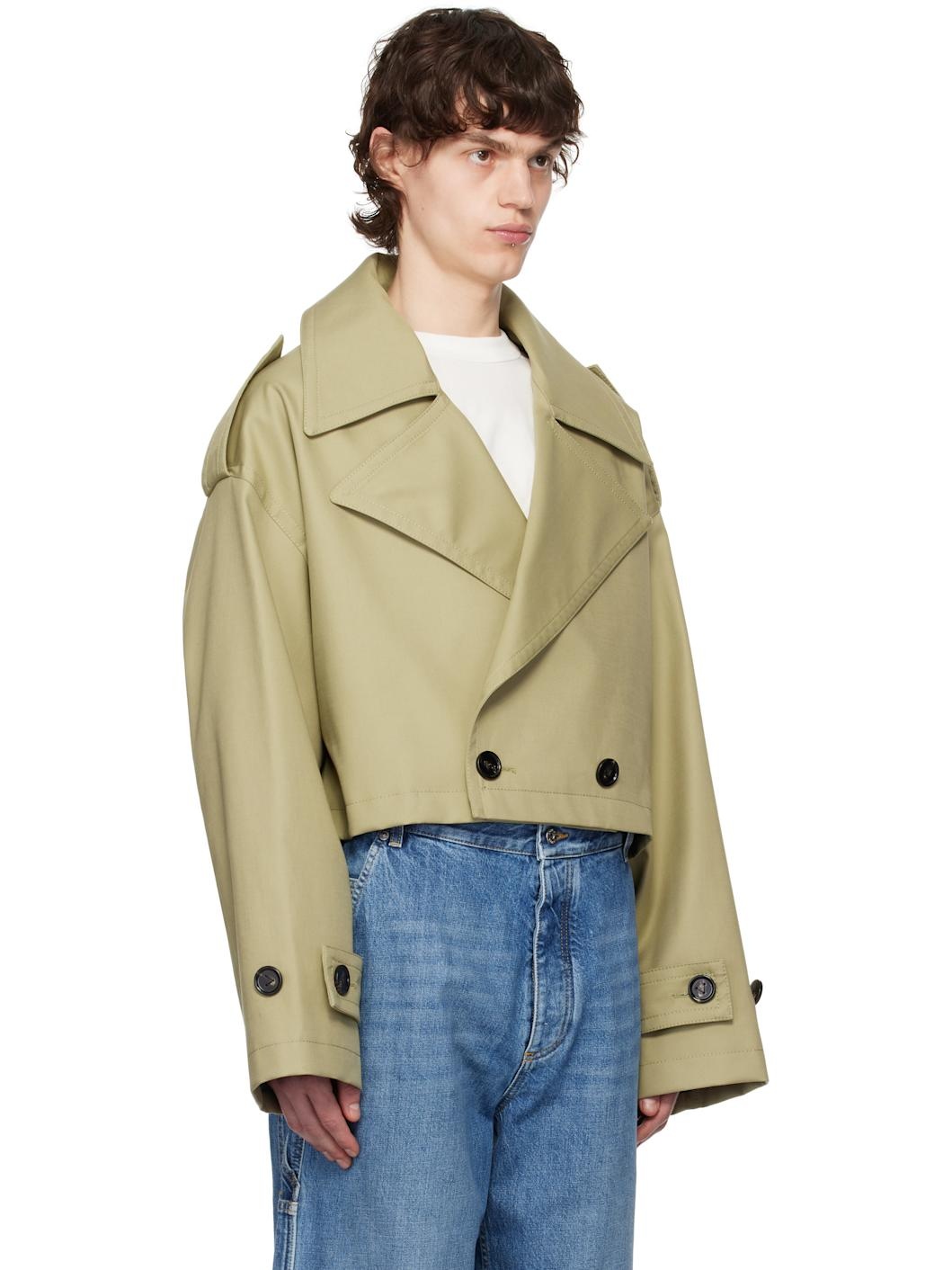 Beige Fine Compact Cotton Twill Trench Coat - 2
