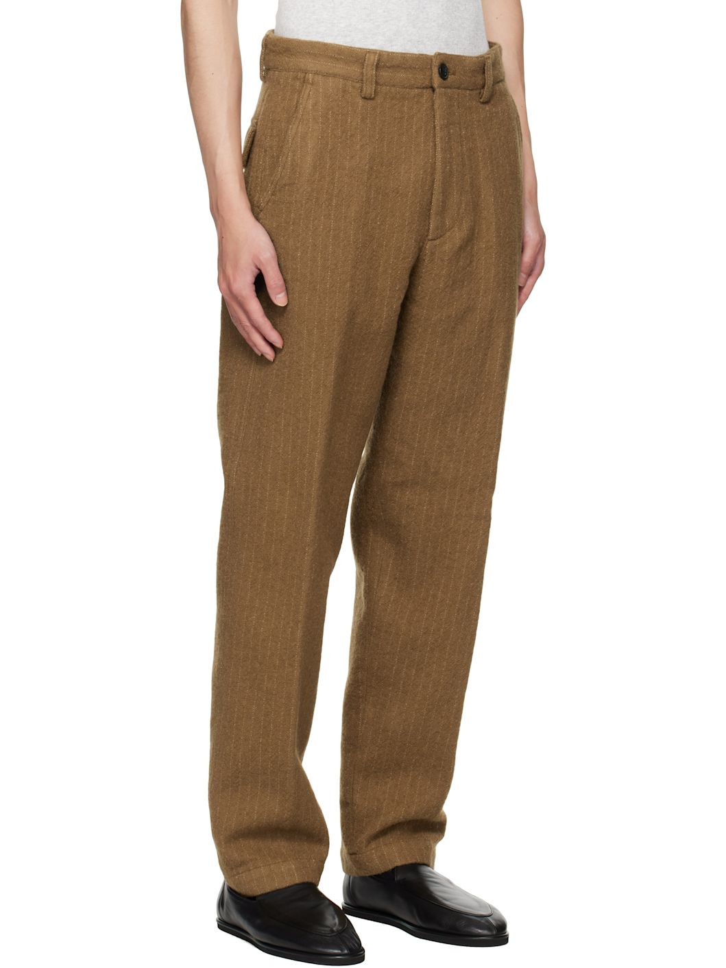 Tan Striped Trousers - 2