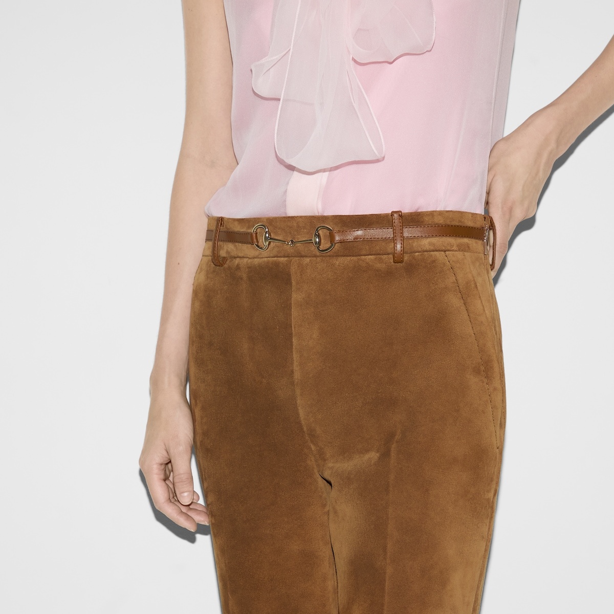 Suede pant with Horsebit - 5