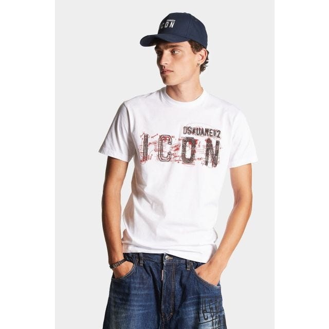 Tシャツ・カットソー DSQUARED2 ICON SCRIBBLE COOL FIT TEE - Print T-shirt Icon Scribble Cool Fit T-Shirt