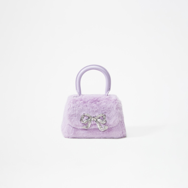 Lilac Fluffy Bow Micro Bag 1