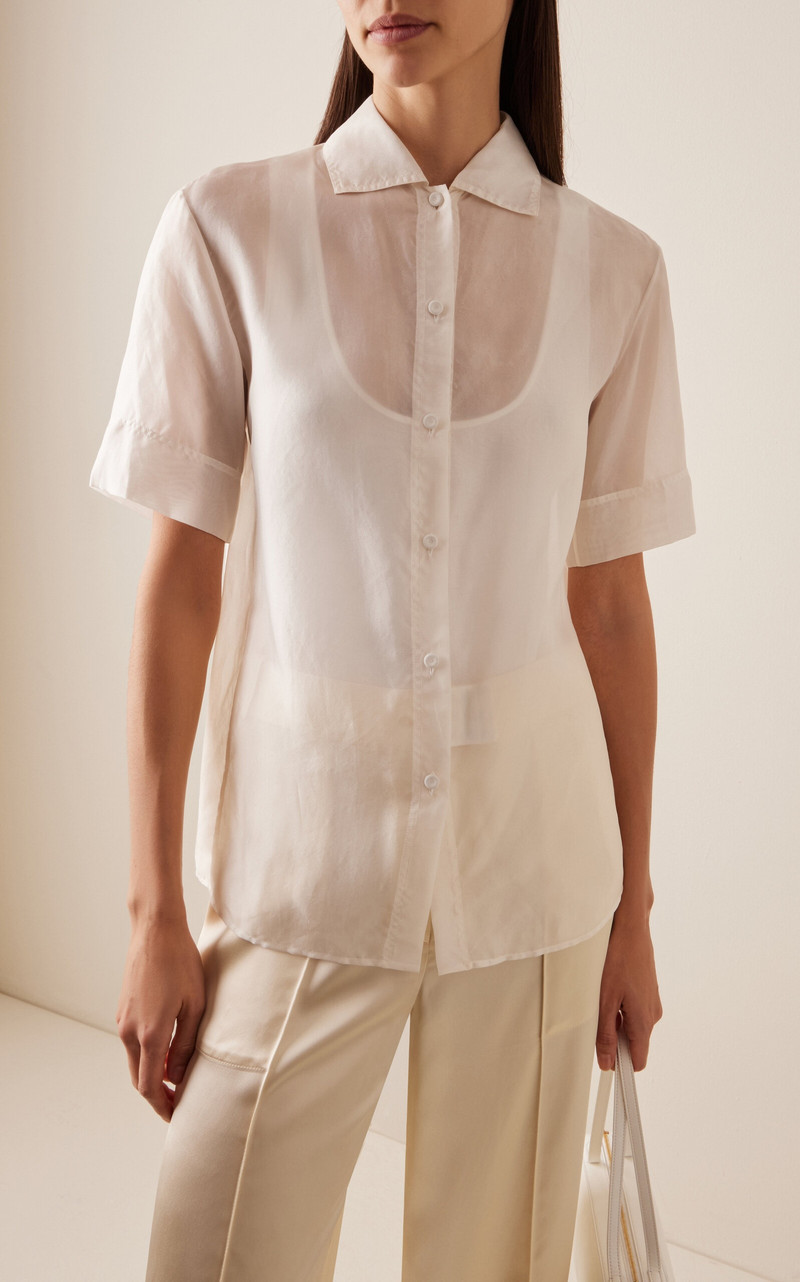 BEVZA Sheer Silk Shirt ivory outlook