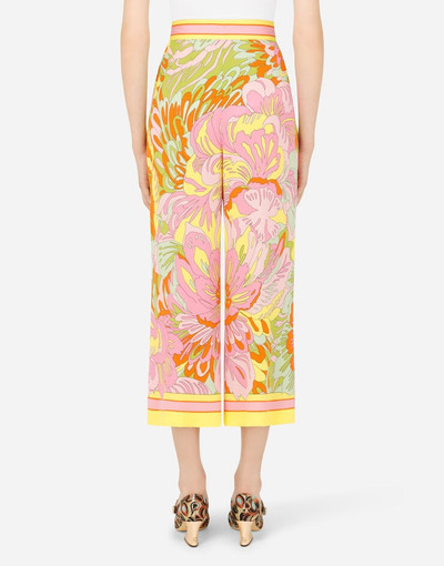 Dolce & Gabbana 60s-print charmeuse culottes outlook