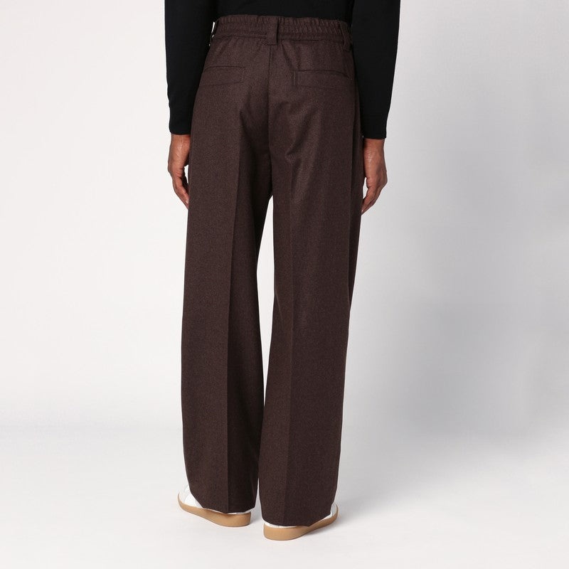 Loro Piana Brown Wool And Cashmere Trousers Men - 4