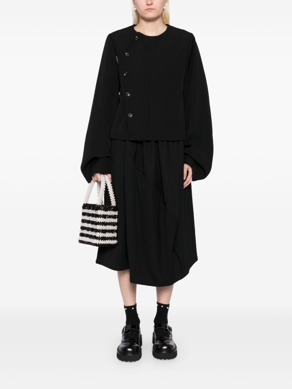 cut-out wool jacket - 2