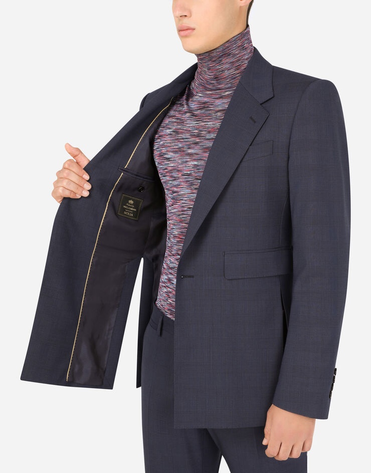 Stretch glen plaid wool Sicilia-fit suit - 8