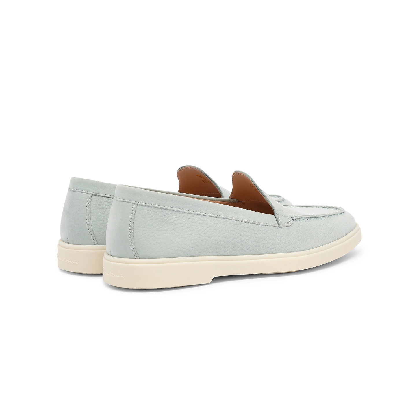 Women's light blue nubuck loafer - 4