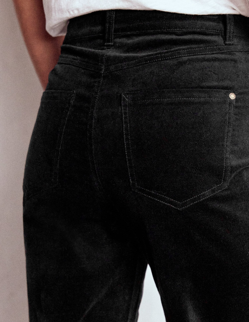 Velveteen Straight Jeans-Black 5